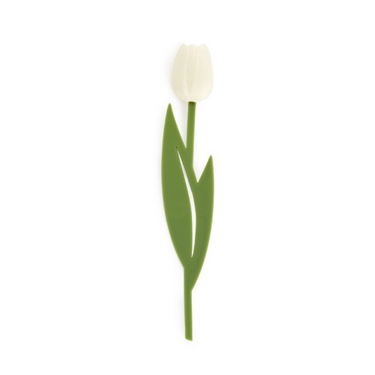 Tulip Bookmark | White