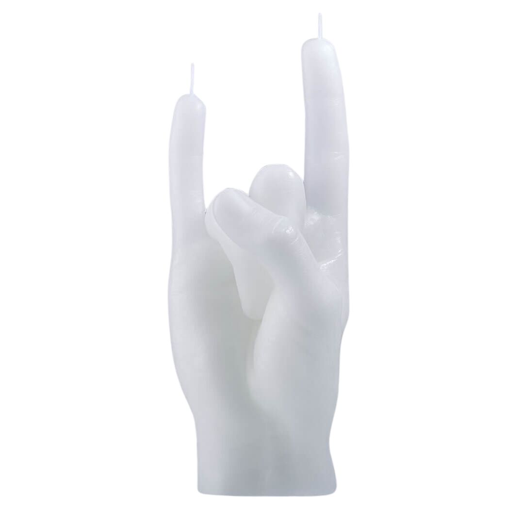 Candle Hand You Rock | White