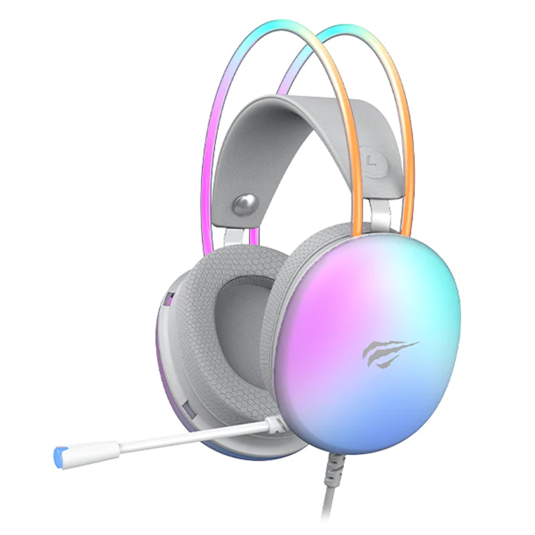 Havit Wired Gaming Headphones With Mic | White RGB