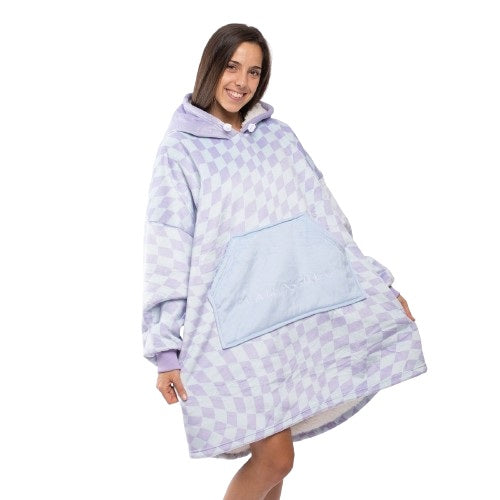 Checkered Blanket - Violet & White