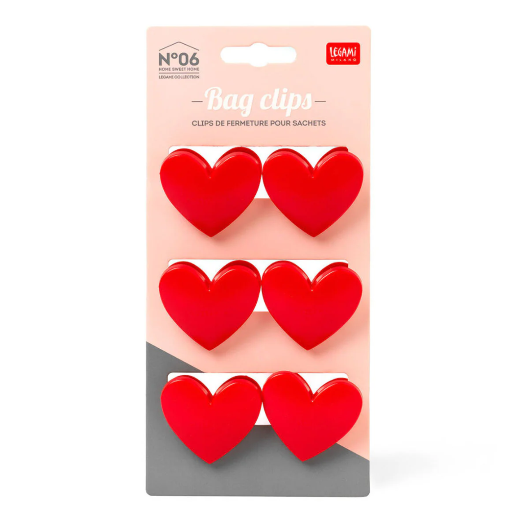 Bag Clips Set of 6 | Hearts