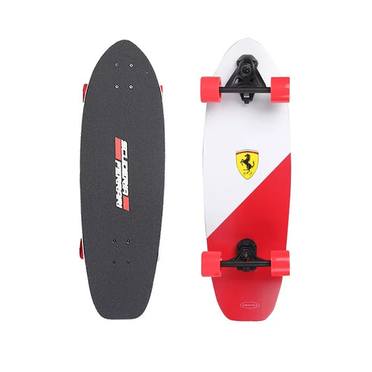 Surfskate Skateboard Ferrari - White & Red