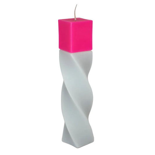 Candle Spins Cube | Grey Pink